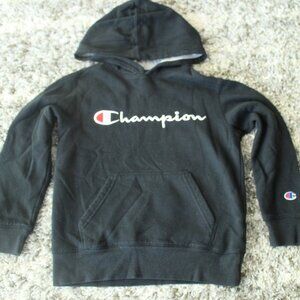 Black Champion Sweatshirt Hoodie Boys Youth S Long Sleeve Pocket Embroidered